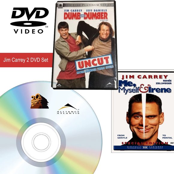 DVD: Jim Carrey 2 DVD Set : Dumb and Dumber AND Me, Myself & Irene - Picture 1 of 5
